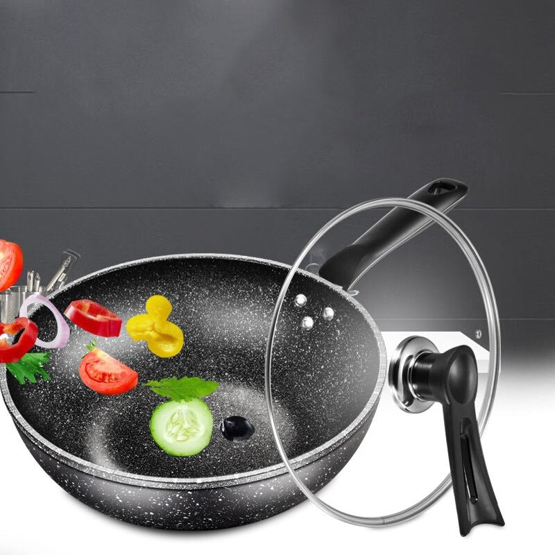 👨🍳 Olla de cocina wok, cacerola con tapa a presión para hacer cualquier alimento al vapor 🍚